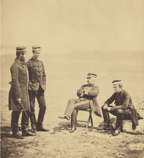 Lt. General Barnard and Staff; Roger Fenton, English, 1819 - 1869, 1855; published January 1, 1856; Salted paper print