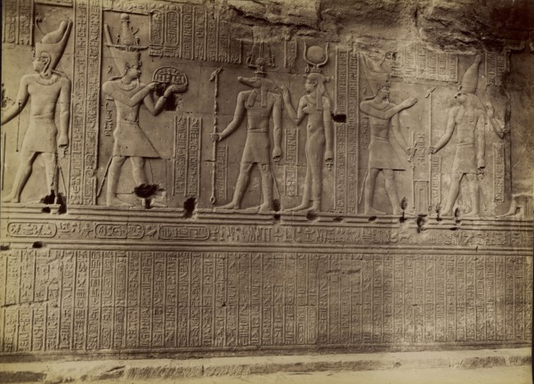Kom Ombos, Bas Reliefs; Antonio Beato, English, born Italy, about 1835 - 1906, 1880 - 1889; Albumen silver print