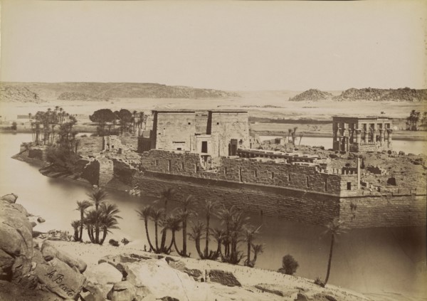 East View of Philae , Phile, Vue d'Est; Antonio Beato, English, born Italy, about 1835 - 1906, 1880 - 1889; Albumen silver