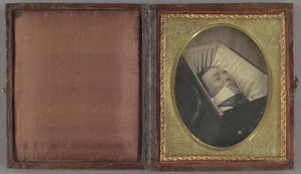 Postmortem portrait of an  man; American; about 1855; Daguerreotype