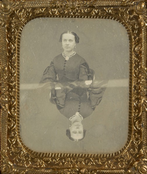 Double-Exposure Portrait of a Woman; American; about 1860; Daguerreotype