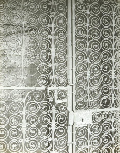 Wincester. Nave: Details Iron Grille; Frederick H. Evans, British, 1853 - 1943, 1900; Lantern slide; 6.2 x 4.8 cm
