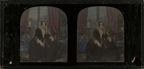 Portrait of Mrs. Charlotte Chester Woodroffe; Antoine Claudet, French, 1797 - 1867, 1855; Stereograph, daguerreotype