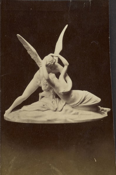 Psyche Revived by Cupid's Kiss by Canova; about 1870 - 1890; Albumen silver print
