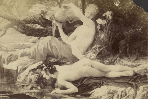 Narcissus and the Spring by Jules-Louis Machard; about 1872 - 1890; Albumen silver print