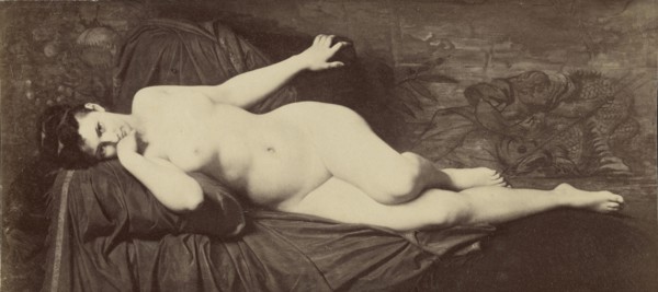 Painting of female nude; about 1870 - 1890; Albumen silver print