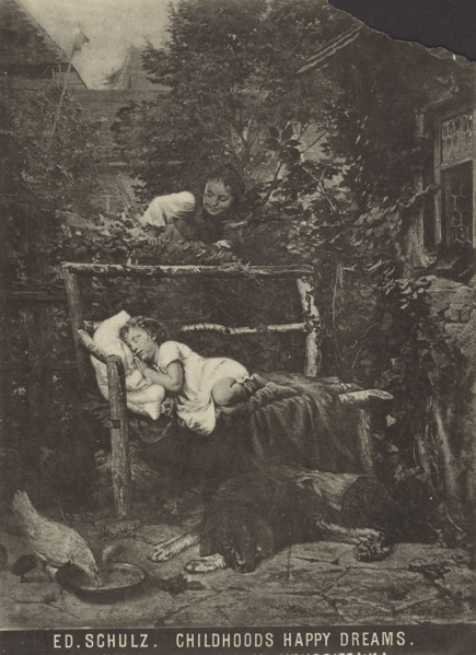 Ed. Shulz - Childhood's Happy Dreams; late 19th century; Collotype; 25 × 18.1 cm, 9 13,16 × 7 1,8 in