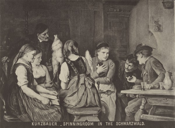 Kurzbauer - Spinning Room in the Schwarzwald; late 19th century; Collotype; 18.7 × 25.5 cm, 7 3,8 × 10 1,16 in