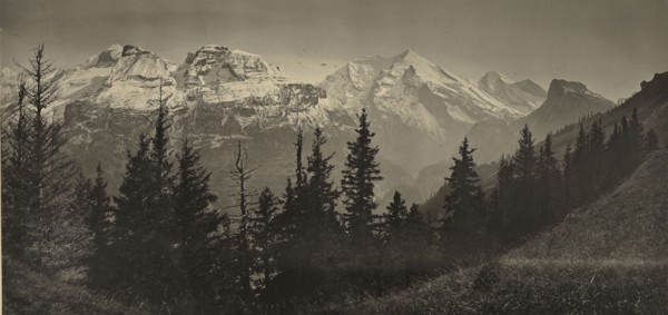 Alpine Landscape; Adolphe Braun, French, 1811 - 1877, 1865 - 1870; Carbon print; 22.2 x 46.8 cm 8 3,4 x 18 7,16 in