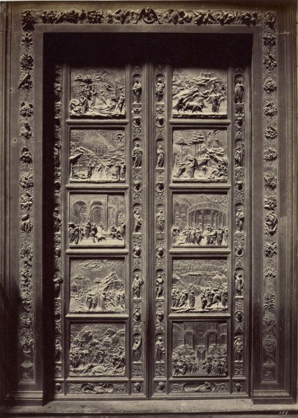 Main Baptistry Doors by Lorenzo Ghiberti; Fratelli Alinari, Italian, founded 1852, Florence, Italy; 1850s; Albumen silver print