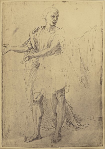 Drawing of a Standing Man by Raphael; Roger Fenton, English, 1819 - 1869, London, England; 1858; Salted paper print
