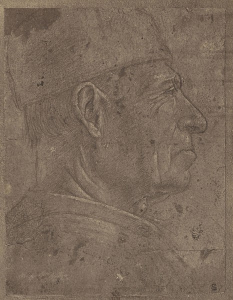 Drawing of a Man's Head in Profile by Agnolo Gaddi; Roger Fenton, English, 1819 - 1869, London, England; 1857; Salted paper