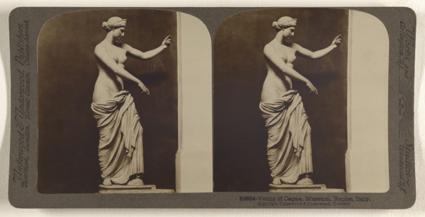 Venus of Capua, Museum, Naples, Italy; Underwood & Underwood, American, 1881 - 1940s, about 1900; Gelatin silver print