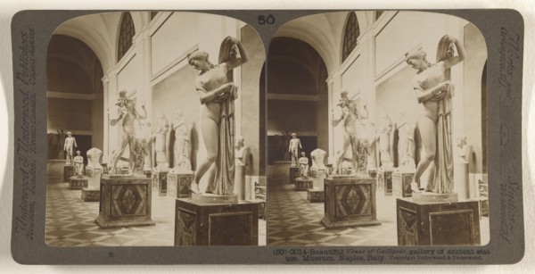 Beautiful Venus of Gallipede, gallery of ancient statues. Museum, Naples, Italy; Underwood & Underwood, American, 1881 - 1940s