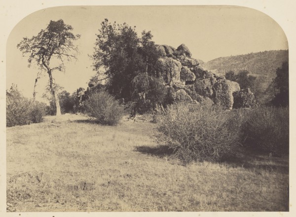 Tower Rock - North View; Carleton Watkins, American, 1829 - 1916, 1860; Salted paper print; 30.5 x 41.9 cm 12 x 16 1,2 in