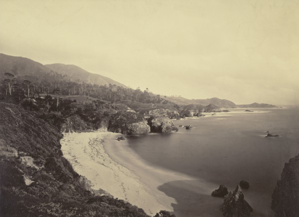 Gibson Beach, Point Lobos, Monterey County; Carleton Watkins, American, 1829 - 1916, 1880 - 1883; Albumen silver print