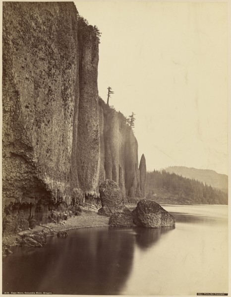 Cape Horn, Columbia River, Oregon; Carleton Watkins, American, 1829 - 1916, I.W. Taber, American, 1830 - 1912, negative 1867