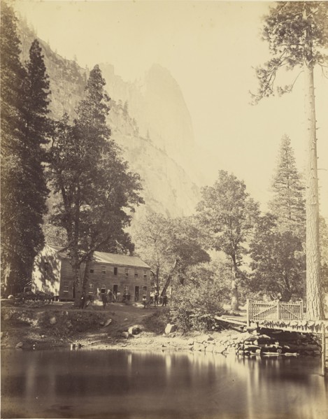 The Sentinel and Hotel; Carleton Watkins, American, 1829 - 1916, 1865 - 1866; Albumen silver print