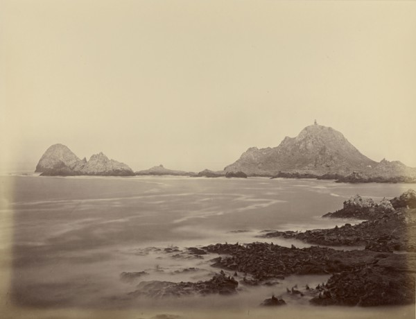 Seal Point from the West End, Farallons; Carleton Watkins, American, 1829 - 1916, 1867 - 1868; Albumen silver print