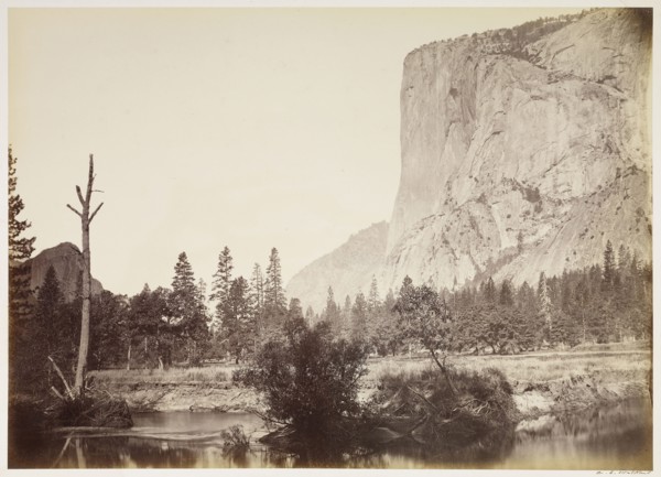 El Capitan, 3600 ft., Yo Semite; Carleton Watkins, American, 1829 - 1916, Yosemite, California, United States; negative 1861