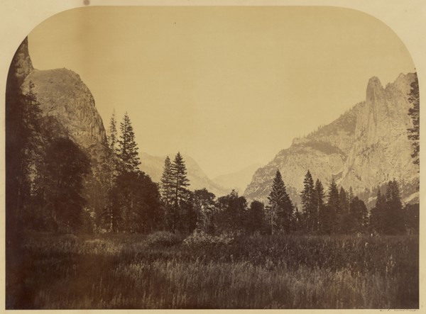 Yosemite, View on Valley Floor, with Sentinel Rock at Right; Carleton Watkins, American, 1829 - 1916, Yosemite, California