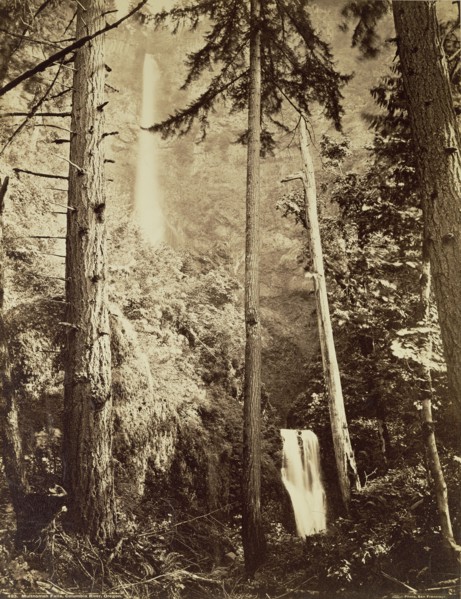 Multnomah Falls, Columbia River, Oregon; Carleton Watkins, American, 1829 - 1916, I.W. Taber, American, 1830 - 1912, Multnomah