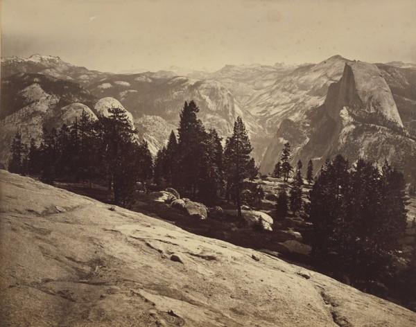 The Domes from Sentinel Dome; Carleton Watkins, American, 1829 - 1916, Yosemite, California, Mariposa County, United States