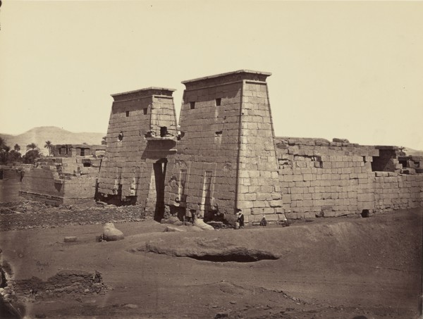 Vue generale du Temple de Ramesses III, Karnak, Thebes; Félix Bonfils, French, 1831 - 1885, Thebes, Egypt; 1872; Albumen silver