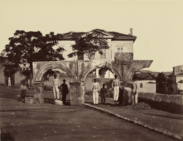 Adrien's Portico, Athens; Félix Bonfils, French, 1831 - 1885, Athens, Greece; 1872; Albumen silver print
