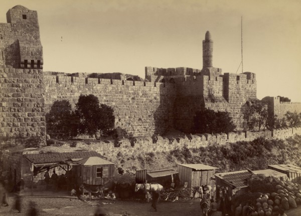 Forteresse près de la porte de Jaffa à Jérusalem; Félix Bonfils, French, 1831 - 1885, Jerusalem, Israel; 1870 - 1879; Albumen