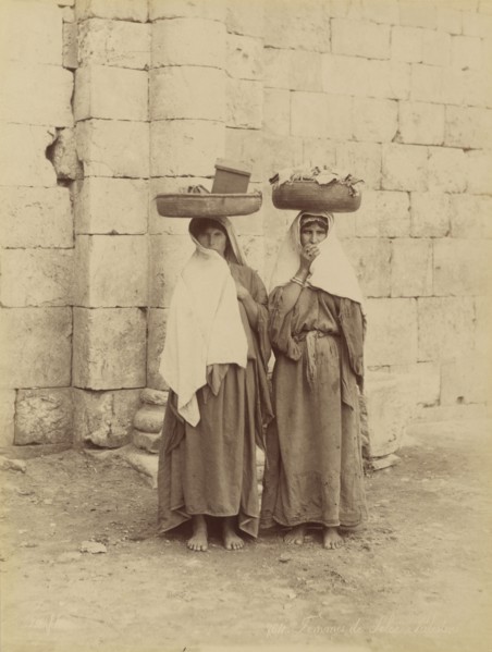 Femmes de Siloé, Palestine; Félix Bonfils, French, 1831 - 1885, Palestine, Israel; 1867 - 1870; Albumen silver print