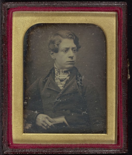 Portrait of a Young Man Holding a Book; Antoine Claudet, French, 1797 - 1867, France; about 1847; Daguerreotype