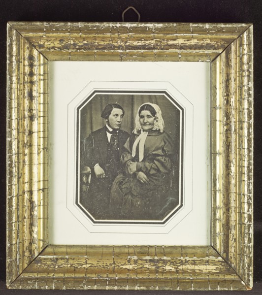 Portrait of a Young Man and Elderly Woman in Matron Cap; Carl Ferdinand Stelzner, German, 1805 - 1894, about 1855