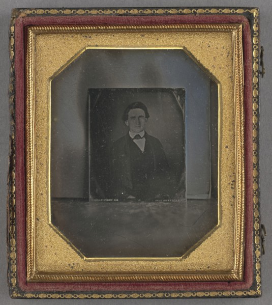Copy Daguerreotype of a Daguerreotype Portrait of an  Man; American; New York, United States; about 1848; Daguerreotype