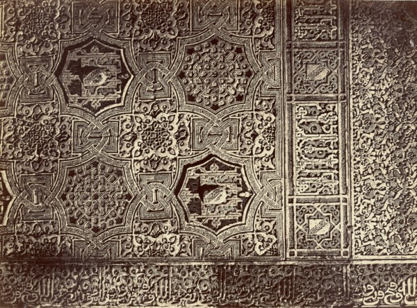 Detalle de la pared de la Sala de la Barca, con escala de 1m., Alhambra, Juan Laurent, French, 1816 - 1892, Granada, Spain