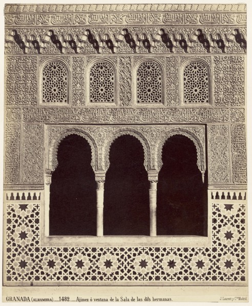 Ventana de la Sala de las dos hermanas, Alhambra, Granada; Juan Laurent, French, 1816 - 1892, Granada, Spain; 1875; Albumen