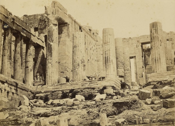 Athens - Acropolis, Propylea from the west; Dimitrios Constantin, Greek, active 1858 - 1860s, 1865; Albumen silver print
