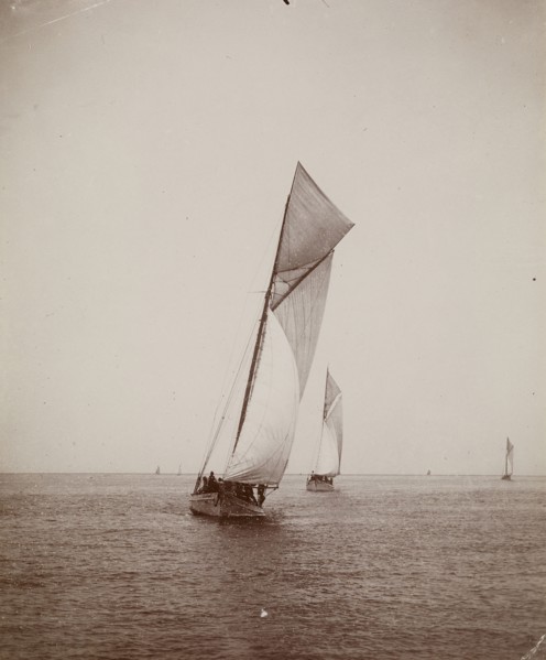 Sailboats; Thomas Eakins, American, 1844 - 1916, 1880; Albumen silver print