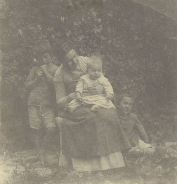 Frances Crowell and her Children; Thomas Eakins, American, 1844 - 1916, 1880s; Platinum print; 16.3 x 15.5 cm