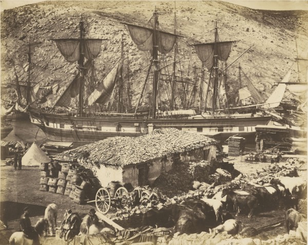 Harbour of Balaklava, the Cattle Pier; Roger Fenton, English, 1819 - 1869, 1855; Salted paper print; 29.2 x 36.5 cm