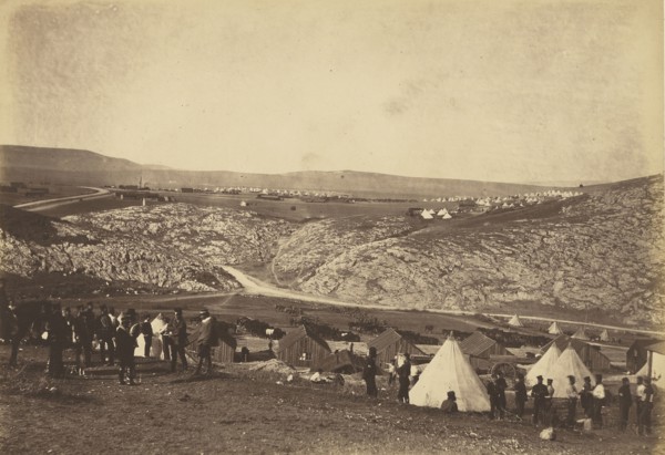 Encampment of the Horse Artillery; Roger Fenton, English, 1819 - 1869, 1855; Salted paper print; 24.3 x 35.4 cm