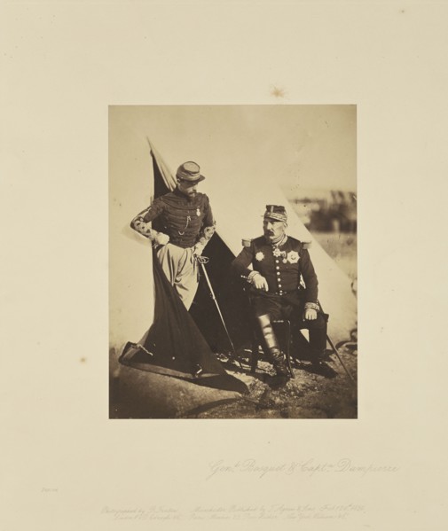 Gen. Bosquet & Capt. Dampierre; Roger Fenton, English, 1819 - 1869, 1856; Salted paper print; 19.7 x 15.6 cm 7 3,4 x 6 1,8 in