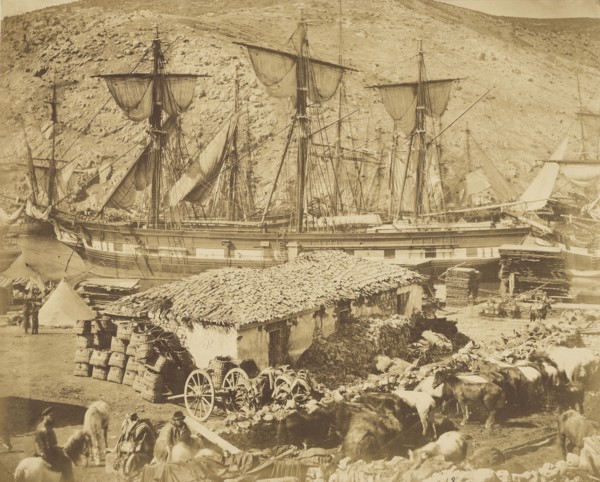 Harbour of Balaklava, The Cattle Pier; Roger Fenton, English, 1819 - 1869, Balaklava, Crimea; 1855; Albumen silver print
