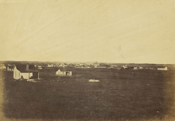Junction City, Kansas; Alexander Gardner, American, born Scotland, 1821 - 1882, 1867; Albumen silver print