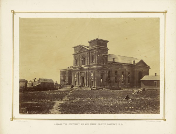Catholic Cathedral, Leavenworth, Kansas; Alexander Gardner, American, born Scotland, 1821 - 1882, 1867; Albumen silver print