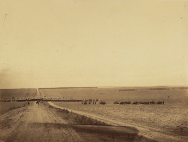 Cavalry Maneuvers, Camp de Chalons; Gustave Le Gray, French, 1820 - 1884, Chalons, France; 1857; Albumen silver print