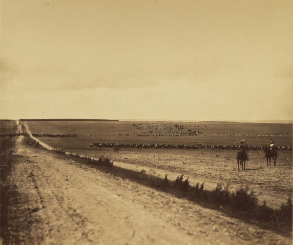 Maneuvers, Camp de Chalons; Gustave Le Gray, French, 1820 - 1884, Chalons, France; 1857; Albumen silver print