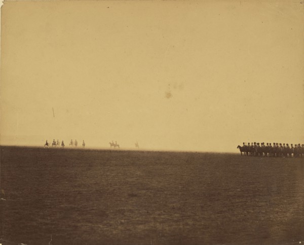 Cavalry Exercises, Camp de Chalons; Gustave Le Gray, French, 1820 - 1884, Chalons, France; 1857; Albumen silver print