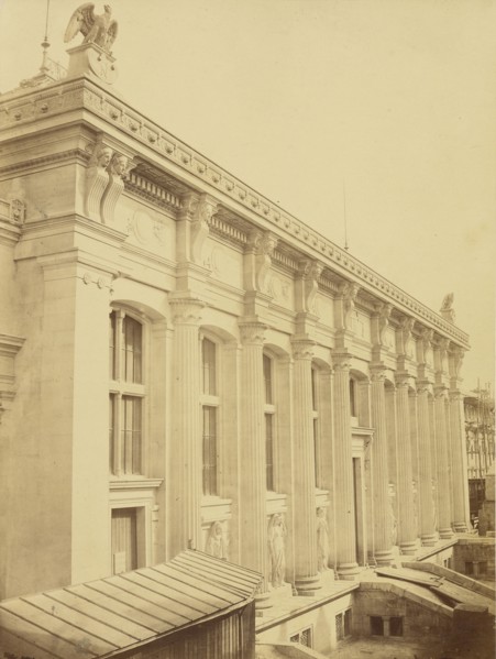 La Nouvelle Façade du Palais de Justice, sur la rue de Harlay, par Duc; Charles Marville, French, 1813 - 1879, Paris, France