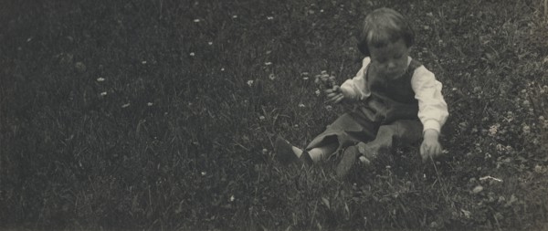 Charles O'Malley Sitting in the Grass Picking Flowers; Gertrude Käsebier, American, 1852 - 1934, Newport, Rhode Island, USA